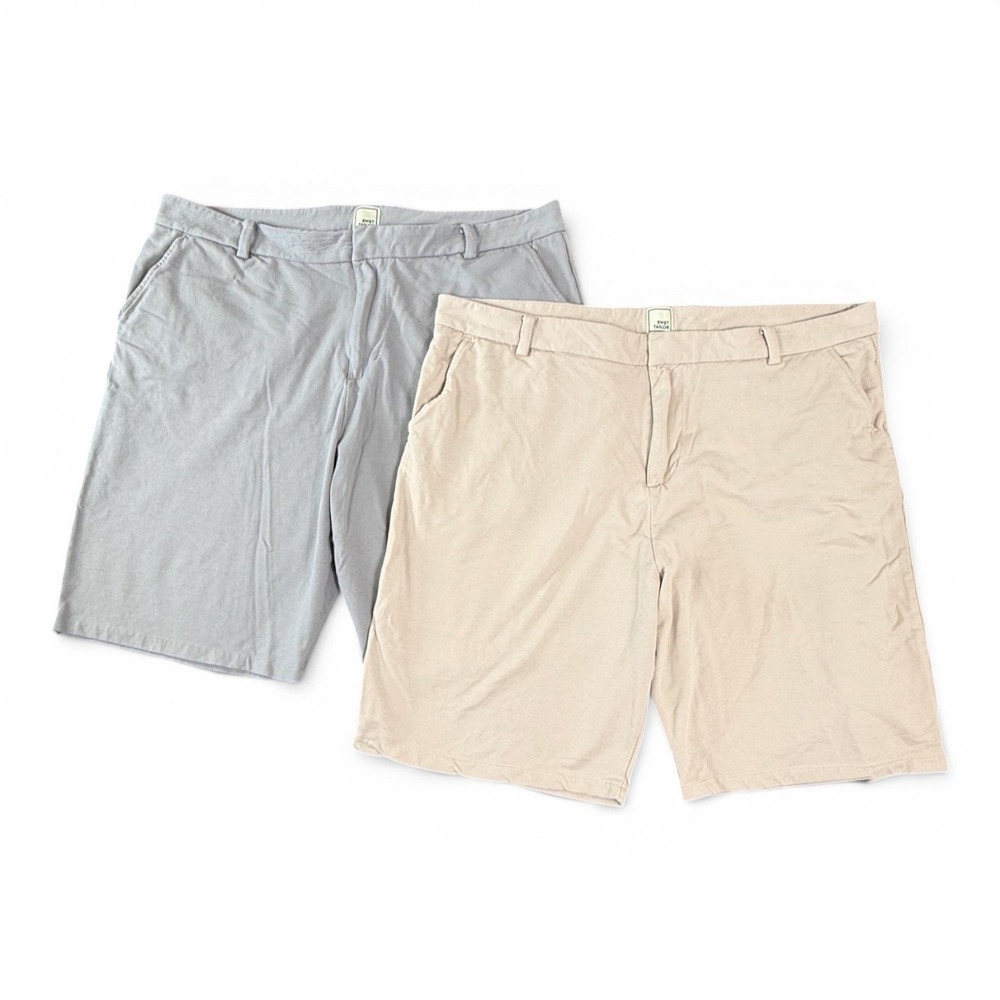 Swet Tailor Knit Golf Shorts Men 38 Blue Khaki Casual 2 Pr Lot Stretch 9" Preppy